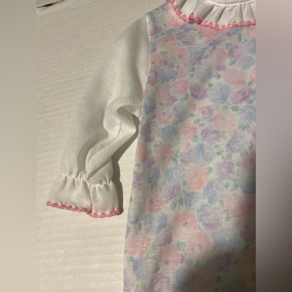 Dr. Denton VTG M(14-18)lbs baby girl floral footed snap pajamas sleepwear - Picture 4 of 6